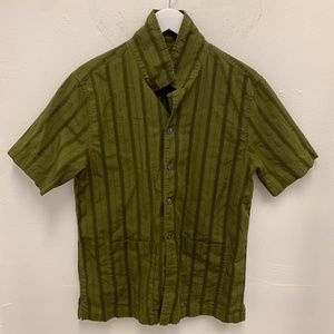 Todd Snyder NY Olive Short Sleeve Button Down Size Large